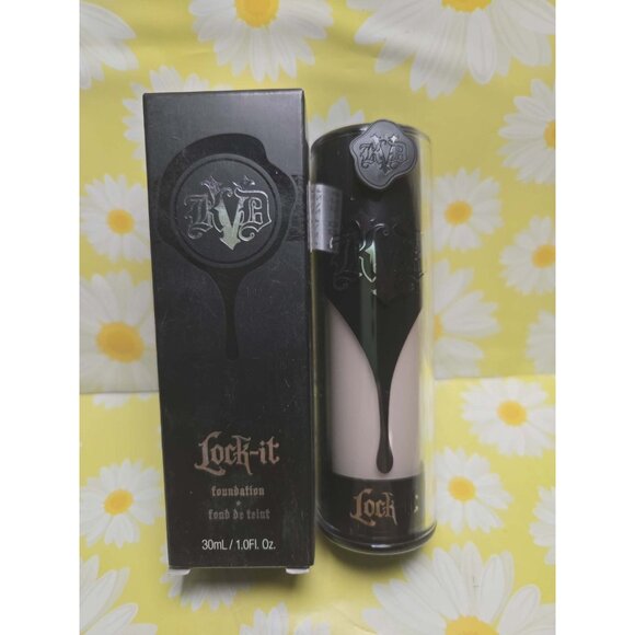 KVD Kat Von D Lock It Foundation Original 1.0 oz LIGHT 41 NEUTRAL NEW in box - Picture 4 of 9
